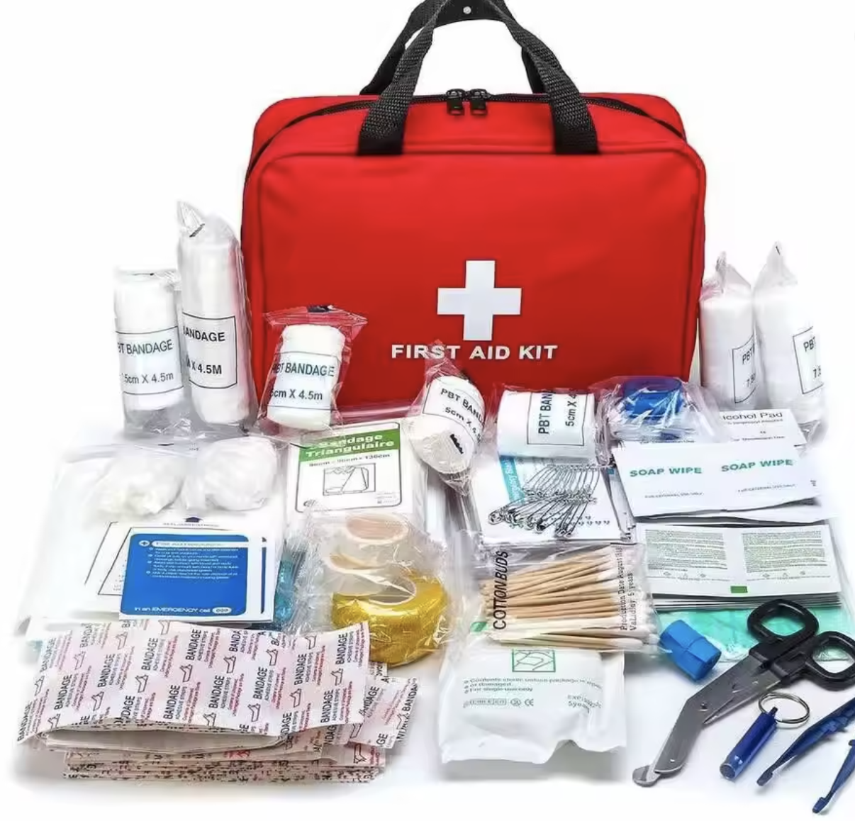 184pcs First Aid Kit, Multi-purpose Emergency Medical Supplies Portable Medical Bag